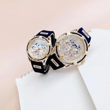 Guess King Quartz Crystals Gold Dial Black Silicone Strap Watch For Men - GW0537G2 Buy Now By Guess