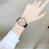 Guess King Quartz Crystals Gold Dial Black Silicone Strap Watch For Men - GW0537G2 Buy Now By Guess