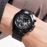 Guess Continental Chronograph Black Dial Black Mesh Strap Watch For Men - GW0582G3 Buy Now By Guess