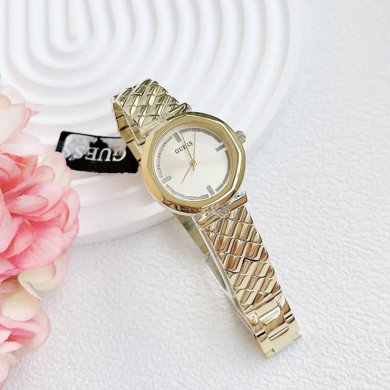 Guess Rumour Quartz Gold Dial Gold Steel Strap Watch For Women - GW0613L2 Buy Now By Guess