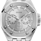 Shop Guess Analog Quartz Silver Dial Silver Steel Strap Watch For Men - U0377G1 in USA