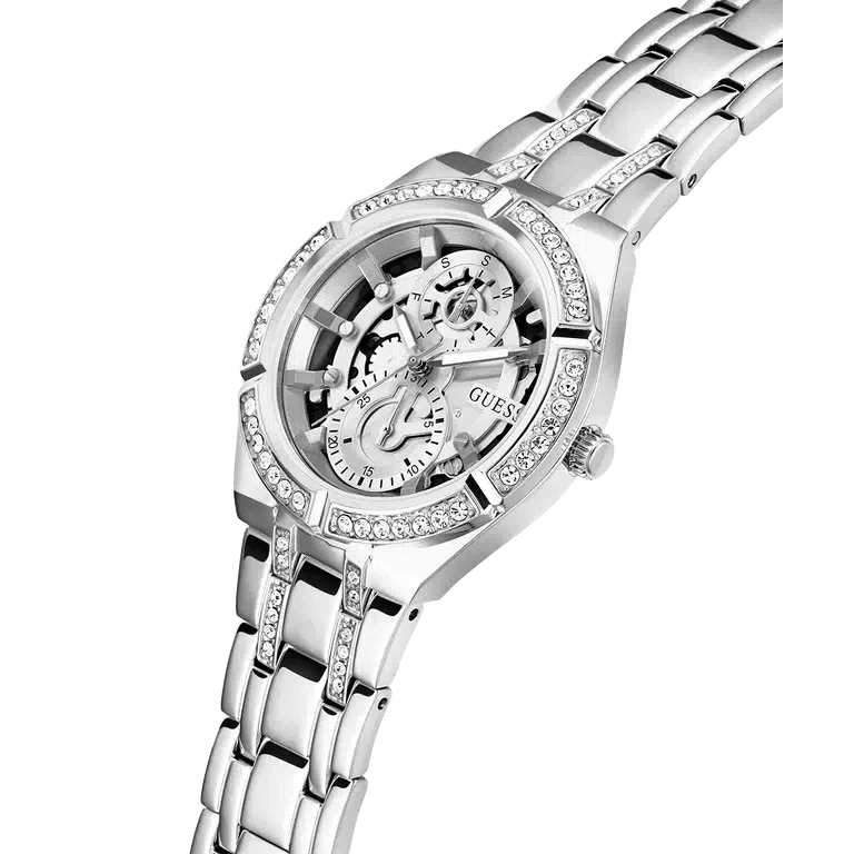Guess Allara Quartz Silver Dial Silver Steel Strap Watch For Women - GW0604L1 Buy Now By Guess