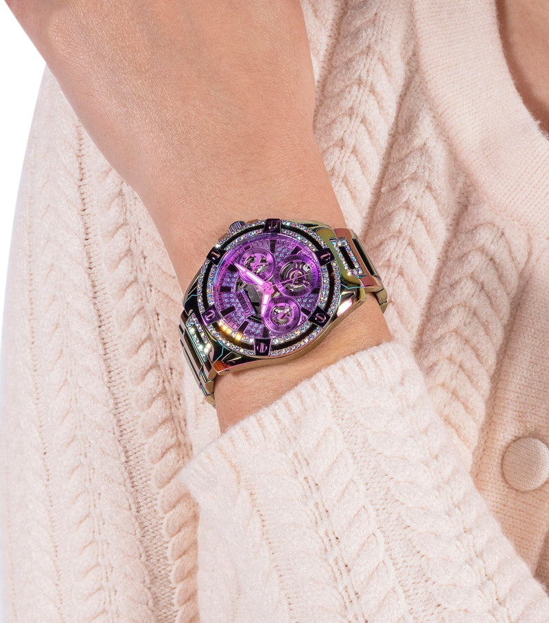 Shop Guess Queen Multicolor Dial Multicolor Steel Strap Watch For Women - GW0464L4 in USA