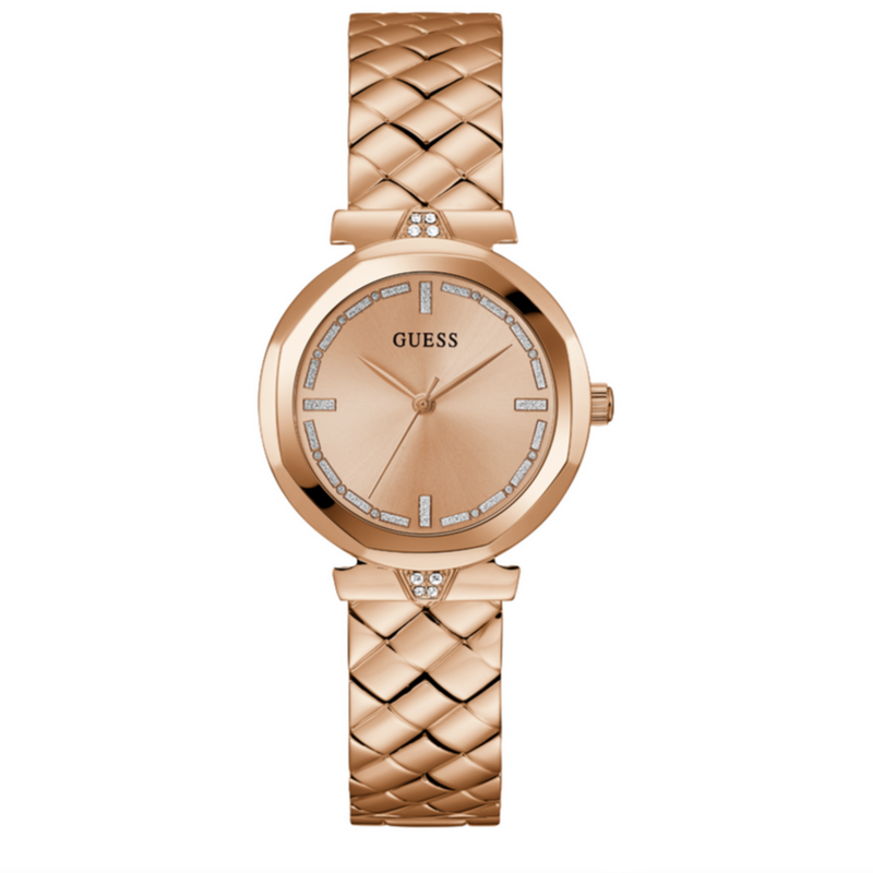 Guess Rumour Quartz Rose Gold Dial Rose Gold Steel Strap Watch For Women - GW0613L3 Buy Now By Guess