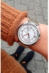 Guess Montauk Silver Dial Two Tone Steel Strap Watch For Women - W0933L6 Buy Now By Guess