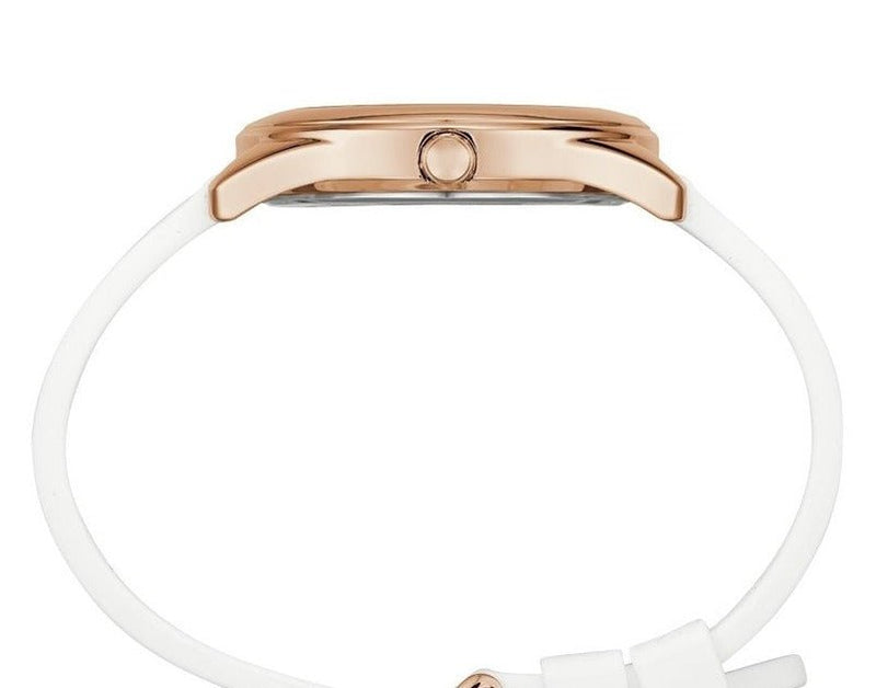 Guess G Twist White & Gold Dial White Silicone Strap Watch For Women - W0911L5 Buy Now By Guess