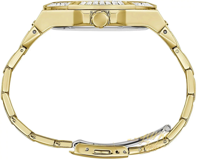 Guess Zeus Diamonds Gold Dial Gold Steel Strap Watch for Men - GW0209G2 Buy Now By Guess
