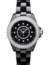 Chanel J12 Quartz Diamond Black Dial Black Steel Strap Watch for Women - J12 H6419