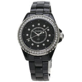 Chanel J12 Quartz Diamond Black Dial Black Steel Strap Watch for Women - J12 H6419