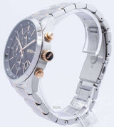 Shop Hugo Boss Grand Prix Black Dial Two Tone Steel Strap Watch for Men - 1513473 in USA