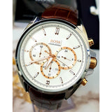 Hugo Boss Driver Chronograph Silver Dial Brown Leather Strap Watch For Men - 1512881 Buy Now By Hugo Boss