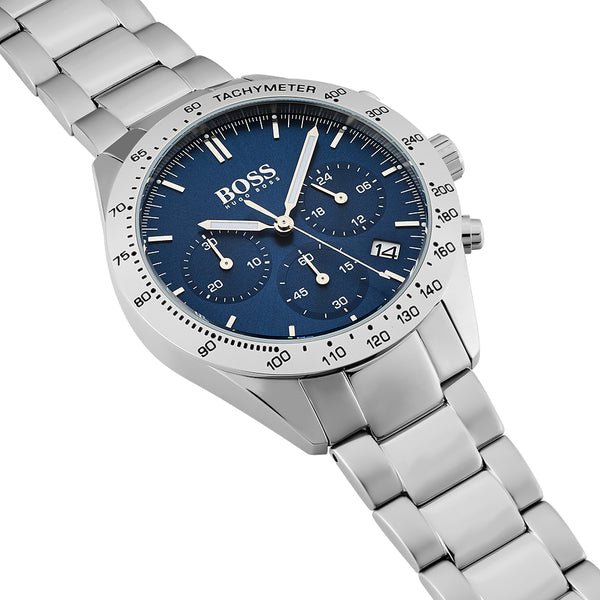 Shop Hugo Boss Talent Blue Dial Silver Steel Strap Watch for Men - 1513582 in USA