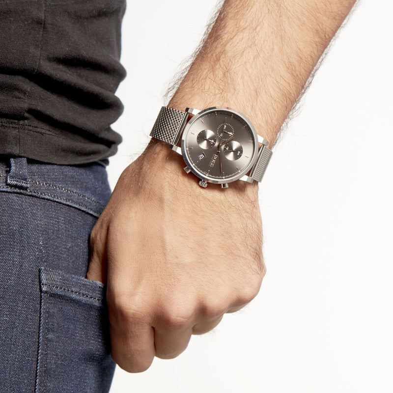 Hugo Boss Integrity Grey Dial Silver Mesh Bracelet Watch for Men - 1513807 Buy Now By Hugo Boss