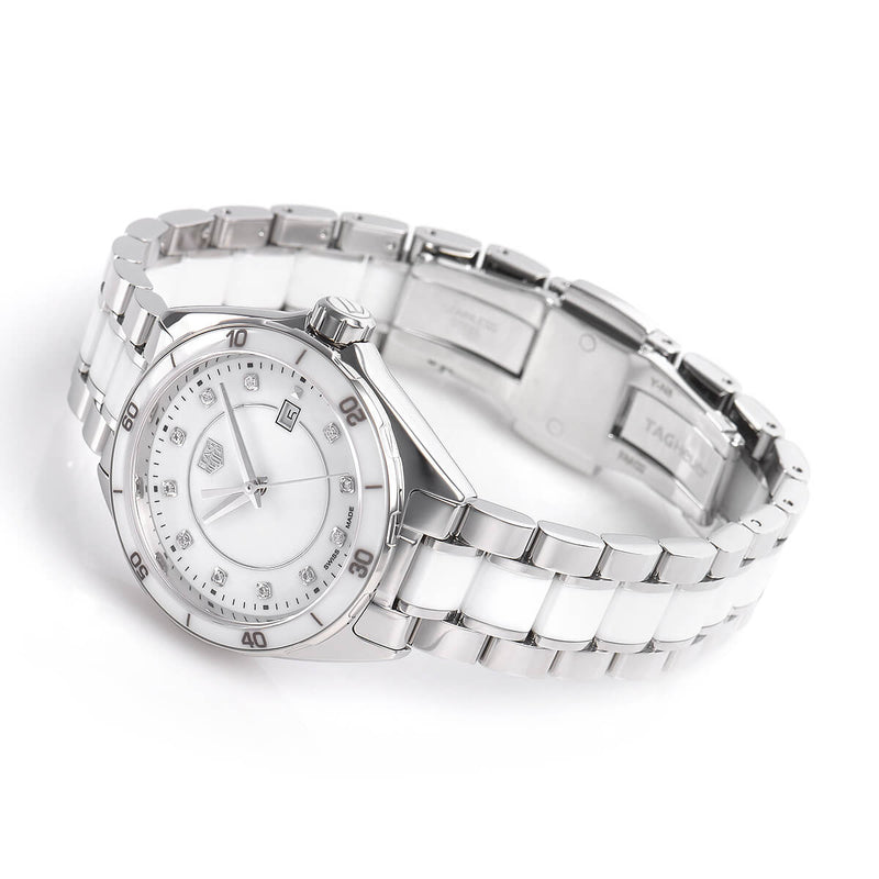 Shop Tag Heuer Formula 1 Diamonds White Dial Two Tone Steel Strap Watch for Women - WBJ141AD.BA0974 in USA
