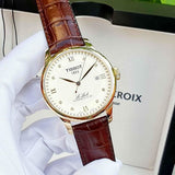 Tissot Le Locle Automatic Gold Dial Brown Leather Strap Watch For Men - T41.5.413.73