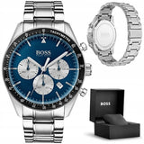 Shop Hugo Boss Chronograph Blue Dial Silver Steel Strap Watch for Men - 1513630 in USA