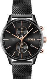 Hugo Boss Associate Black Dial Black Mesh Bracelet Watch for Men - 1513811 Buy Now By Hugo Boss
