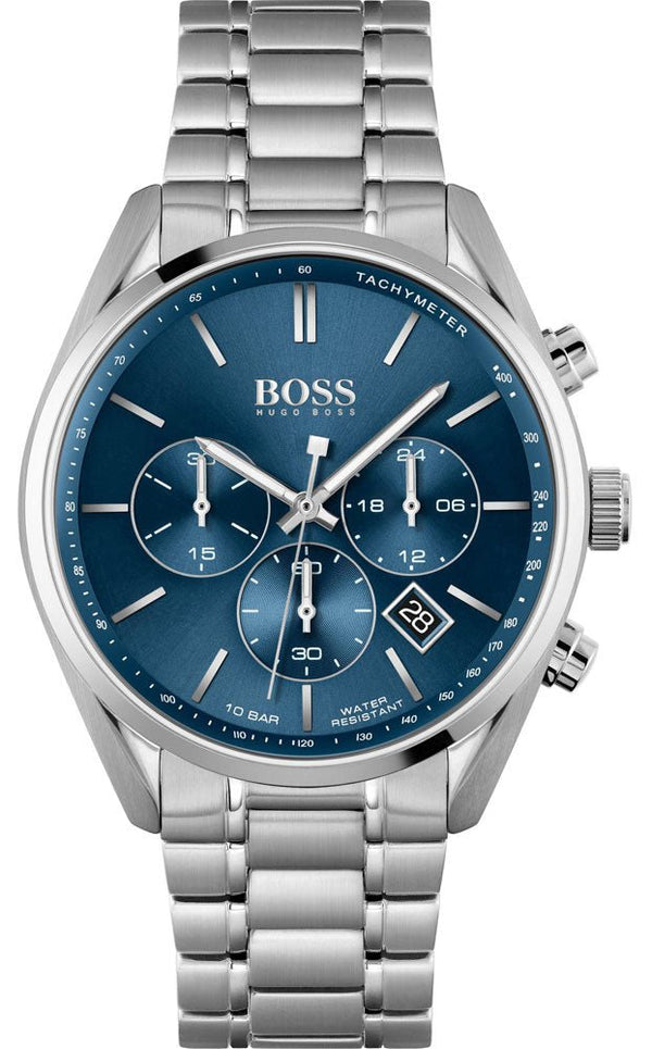 Shop Hugo Boss Champion Blue Dial Silver Steel Strap Watch for Men - 1513818 in USA