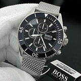 Shop Hugo Boss Ocean Edition Black Dial Silver Mesh Bracelet Watch for Men - 1513701 in USA