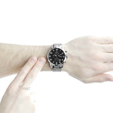 Hugo Boss Aeroliner Chronograph Black Dial Silver Steel Strap Watch For Men - 1512446