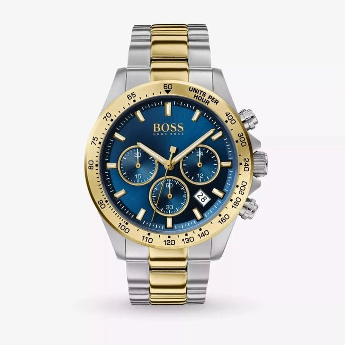 Hugo Boss Hero Blue Dial Two Tone Steel Strap Watch for Men - 1513767 Buy Now By Hugo Boss