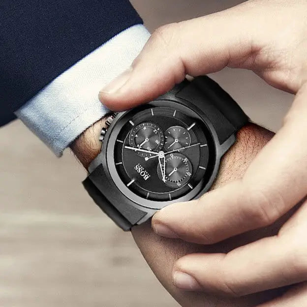 Hugo Boss Modern Black Dial Black Rubber Strap Watch for Men - 1512639 Buy Now By Hugo Boss