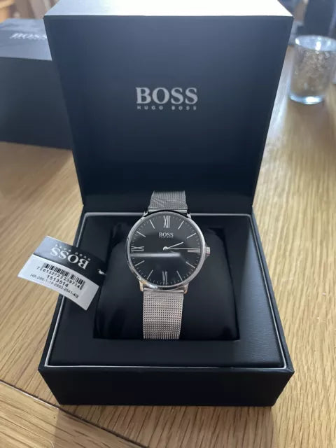 Hugo Boss Jackson Quartz Black Dial Silver Mesh Bracelet Watch For Men - 1513514 Buy Now By Hugo Boss