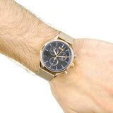 Hugo Boss Companion Chronograph Black Dial Rose Gold Steel Strap Watch For Men - 1513548 Buy Now By Hugo Boss