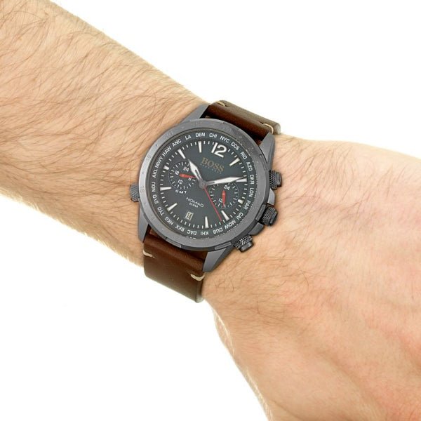 Hugo Boss Nomad Blue Dial Brown Leather Strap Watch for Men - 1513773 Buy Now By Hugo Boss