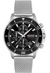 Shop Hugo Boss Ocean Edition Black Dial Silver Mesh Bracelet Watch for Men - 1513701 in USA
