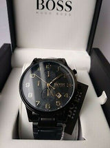 Hugo Boss Aeroliner Black Dial Black Steel Strap Watch for Men - 1513275 Buy Now By Hugo Boss