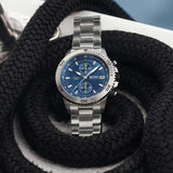 Hugo Boss Vela Chronograph Diver Blue Dial Silver Steel Strap Watch for Men - 1513775 Buy Now By Hugo Boss