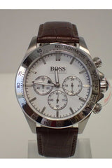 Hugo Boss Ikon White Dial Brown Leather Strap Watch for Men - 1513175 Buy Now By Hugo Boss