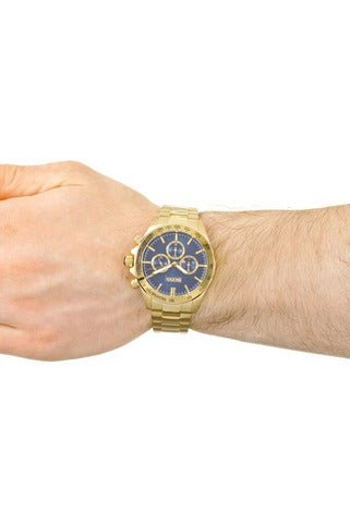 Hugo Boss Ikon Blue Dial Gold Steel Strap Watch for Men - 1513340 Buy Now By Hugo Boss