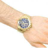 Hugo Boss Ikon Blue Dial Gold Steel Strap Watch for Men - 1513340