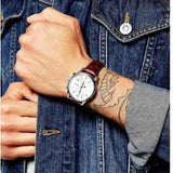 Hugo Boss Jet White Dial Brown Leather Strap Watch for Men - 1513280