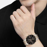 Shop Hugo Boss Associate Chronograph Black Dial Two Tone Steel Strap Watch for Men - 1513840 in USA