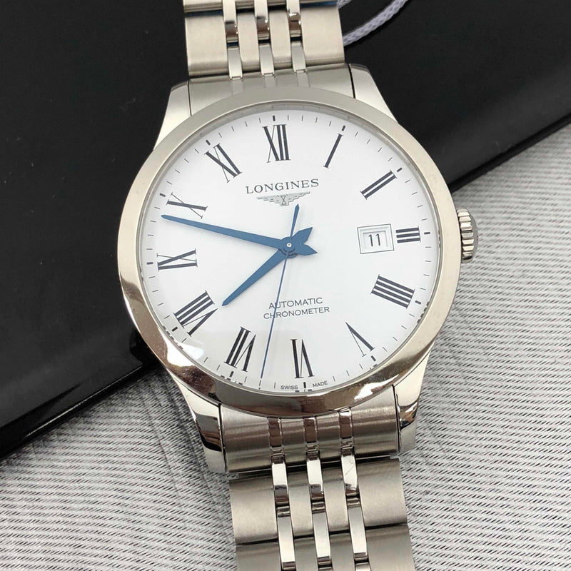 Longines Record Automatic Stainless Steel 40mm Watch for Men - L2.821.4.11.6 Buy Now By Longines