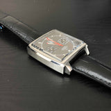 Tag Heuer Monaco Calibre 12 Final Edition Chronograph Grey Dial Black Leather Strap Watch for Men - CAW211J.FC6476 Buy Now By Tag Heuer