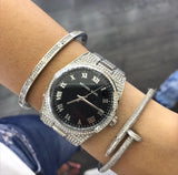 Michael Kors Channing Diamonds Black Dial Silver Steel Strap Watch for Women - MK6089 Buy Now By Michael Kors