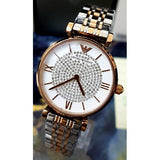 Emporio Armani Gianni T Bar White Dial Two Tone Steel Strap Watch For Women - AR1926 Buy Now By Emporio Armani