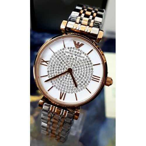 Emporio Armani Gianni T Bar White Dial Two Tone Steel Strap Watch For Women - AR1926 Buy Now By Emporio Armani