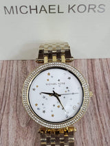 Michael Kors Darci White Dial Gold Steel Strap Watch for Women - MK3727