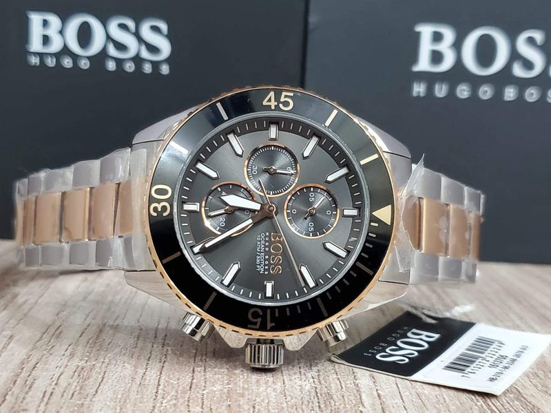 Hugo Boss Ocean Edition Black Dial Two Tone Steel Strap Watch for Men - 1513705 Buy Now By Hugo Boss
