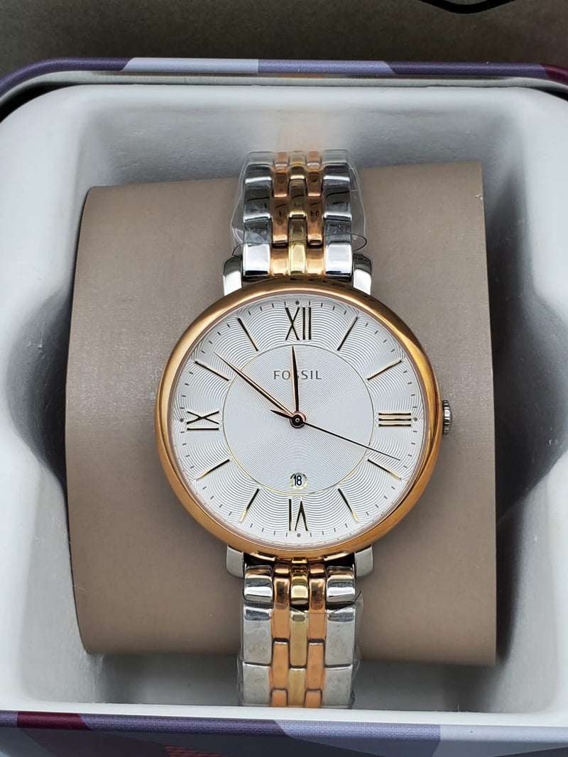 Fossil Jacqueline White Dial Two Tone Steel Strap Watch for Women - ES3844 Buy Now By Fossil