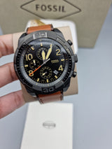 Fossil Bronson Black Dial Brown Leather Strap Watch for Men - FS5714 Buy Now By Fossil