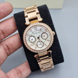 Michael Kors Parker White Dial Rose Gold Steel Strap Watch for Women - MK5616 Buy Now By Michael Kors