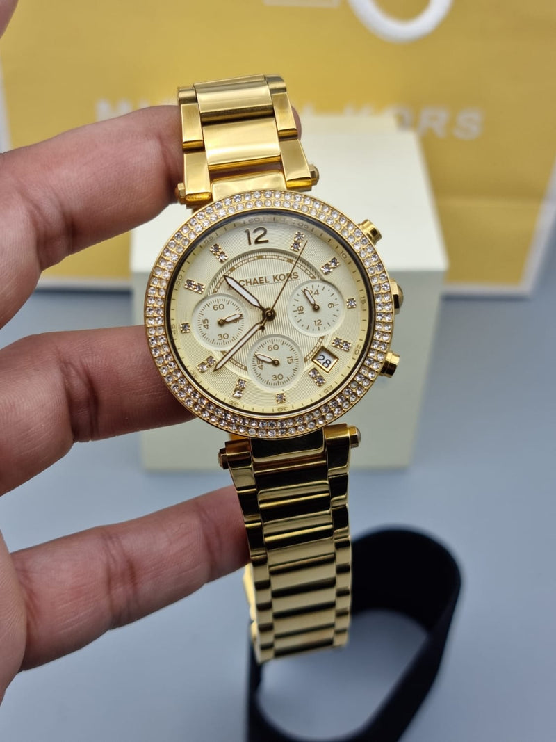 Michael Kors Parker Gold Dial Gold Steel Strap Watch for Women - MK5354 Buy Now By Michael Kors