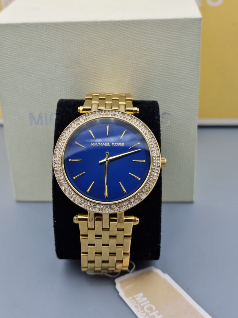Michael Kors Darci Blue Dial Gold Steel Strap Watch for Women - MK3406 Buy Now By Michael Kors