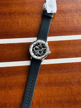 Emporio Armani Renato Chronograph Automatic Black Dial Black Leather Strap Watch For Men - AR60051 Buy Now By Emporio Armani